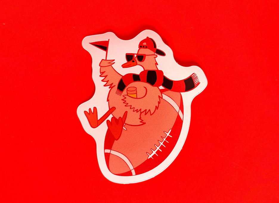 Collection de stickers illustrés avec un canard et l’univers du rugby à Toulouse