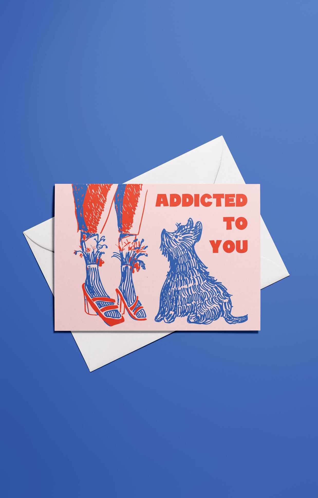 Affiche Addicted To You avec illustration graphique et message typographique
