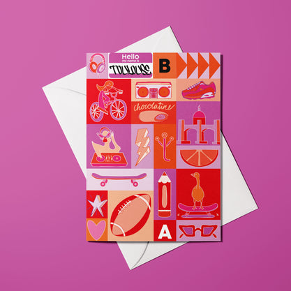 Affiche illustrée de Toulouse avec pictogrammes et références culturelles
