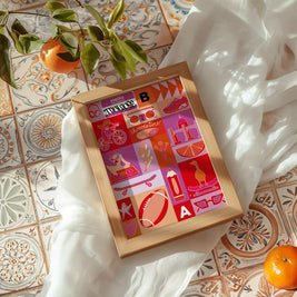 Affiche illustrée de Toulouse avec pictogrammes et références culturelles
