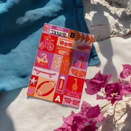 Affiche illustrée de Toulouse avec pictogrammes et références culturelles
