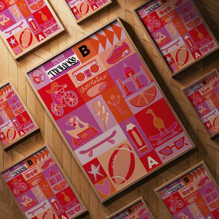 Affiche illustrée de Toulouse avec pictogrammes et références culturelles
