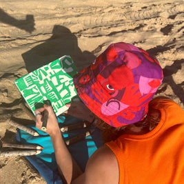 Bob illustré réversible coloré face A porté