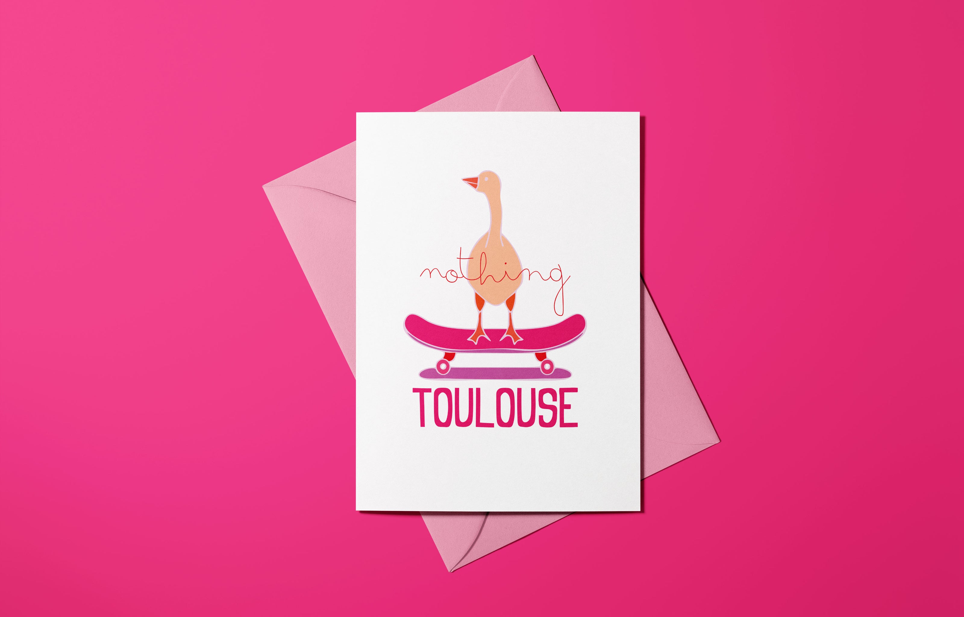 Affiche Nothing Toulouse avec illustration d’un canard sur skateboard
