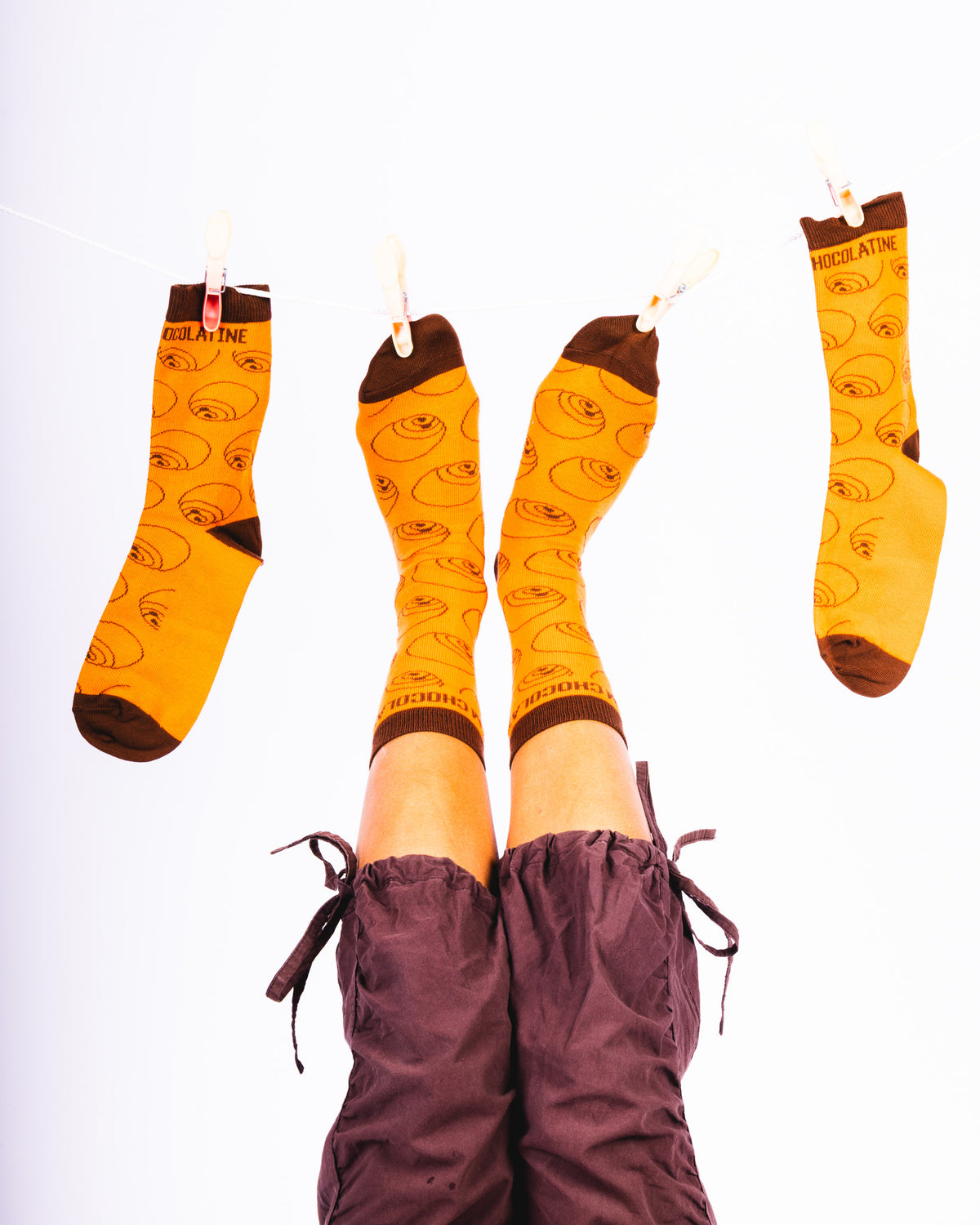 Chaussettes sur ligne de maison