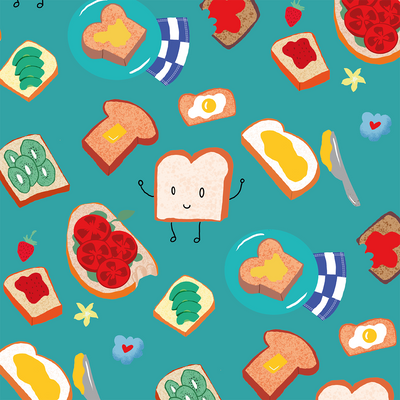 Illustration alimentaire très colorée