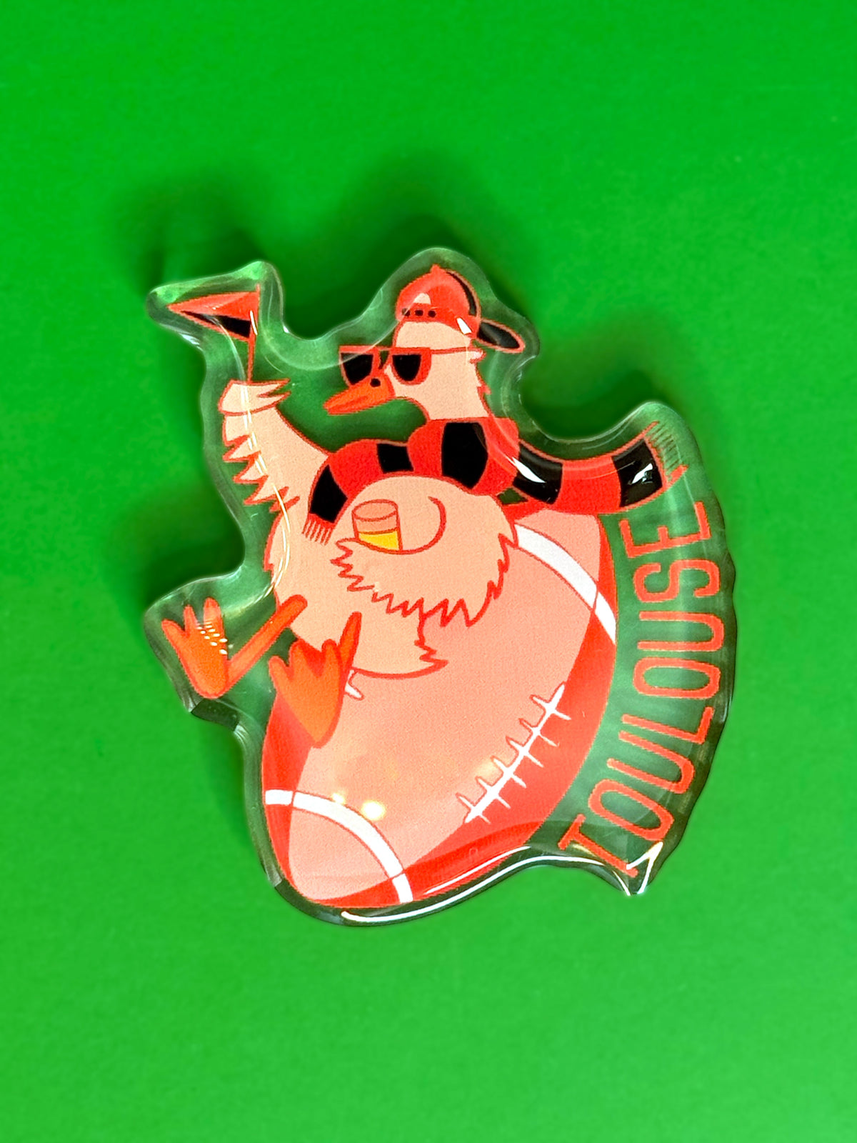Magnet Toulouse transparent avec illustration colorée