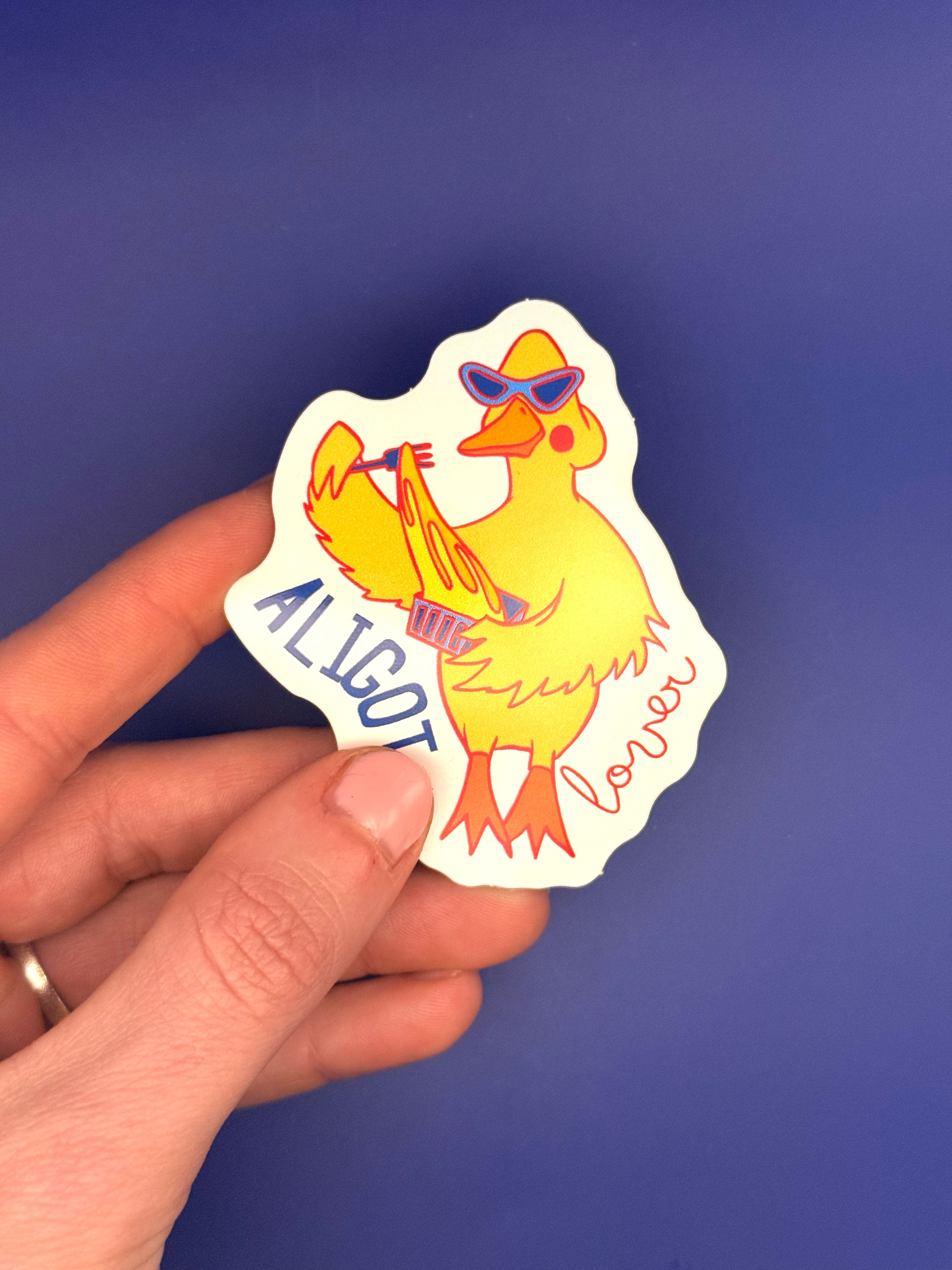 Sticker Aligot Lover canard illustré détail