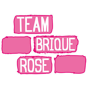 Détail typographie Team Brique Rose rose vif